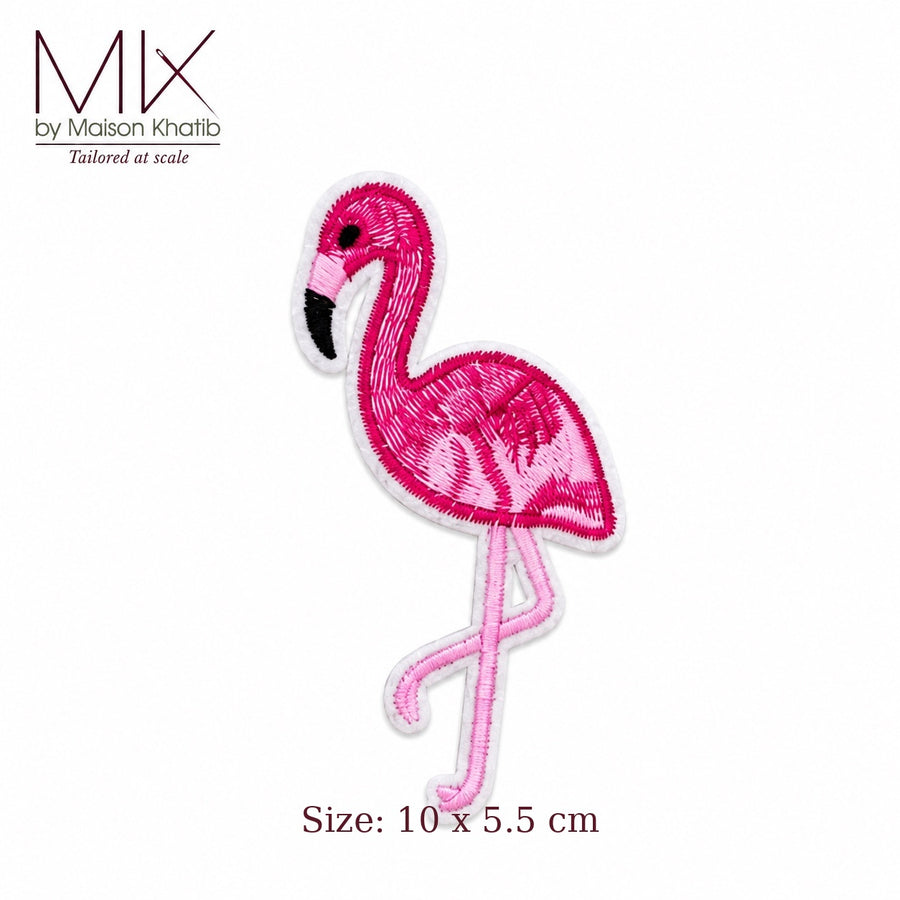 Pink Embroidered Flamingo Badge Set of 6 10 x 5.5 cm Maison Khatib Lebanon