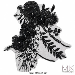 3D Floral Sequin Appliqué