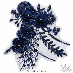 3D Floral Sequin Appliqué