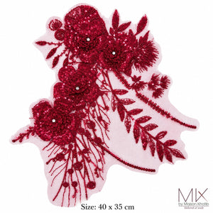 3D Floral Sequin Appliqué