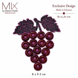 Grape Cluster Beaded Sew-On Badge