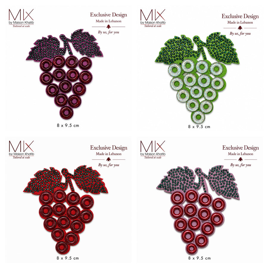 Grape Cluster Beaded Sew-On Badge