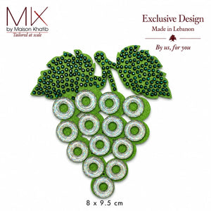 Grape Cluster Beaded Sew-On Badge
