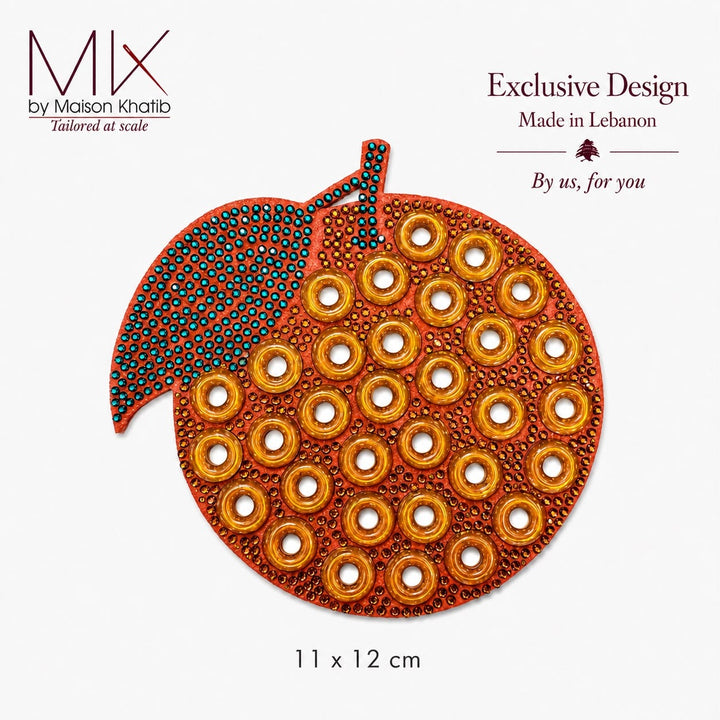 Peach Beaded Sew-On Badge