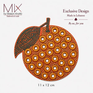Peach Beaded Sew-On Badge