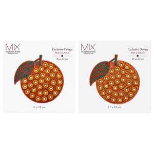 Peach Beaded Sew-On Badge
