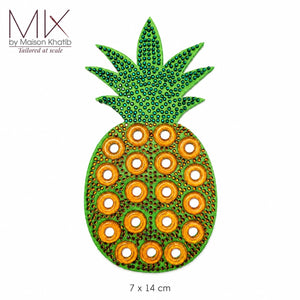 Pineapple Beaded Sew-On Badge