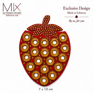 Strawberry Beaded Sew-On Badge
