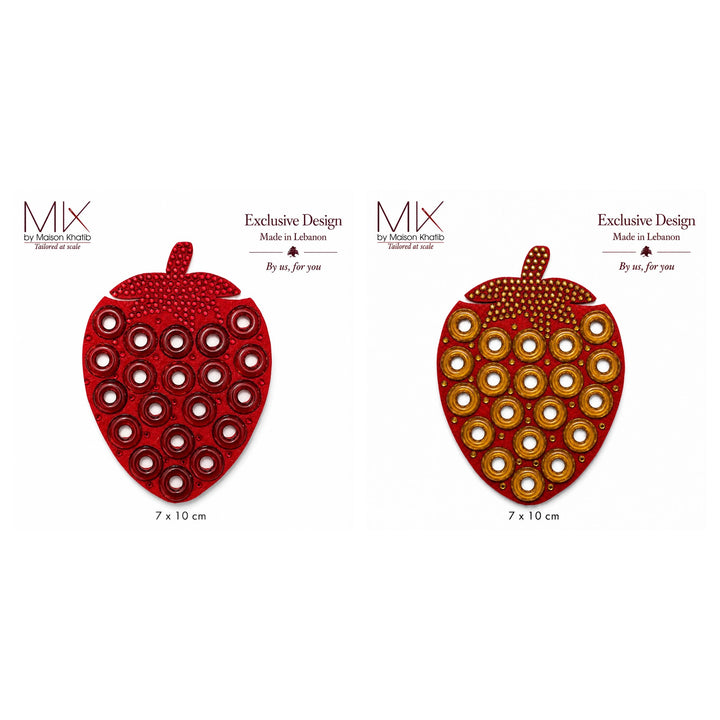 Strawberry Beaded Sew-On Badge