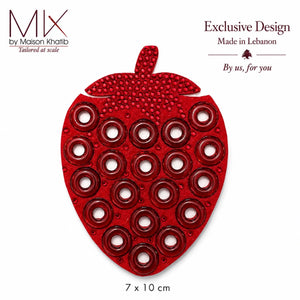 Strawberry Beaded Sew-On Badge
