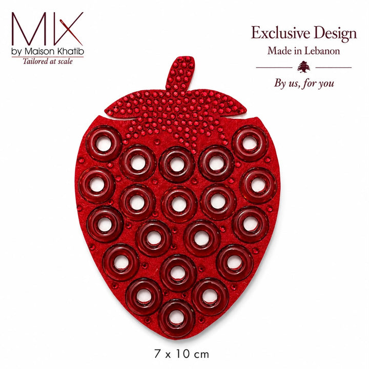 Strawberry Beaded Sew-On Badge